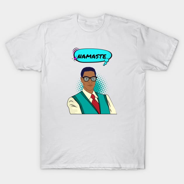 Namaste Man In Glasses T-Shirt by DesignIndex